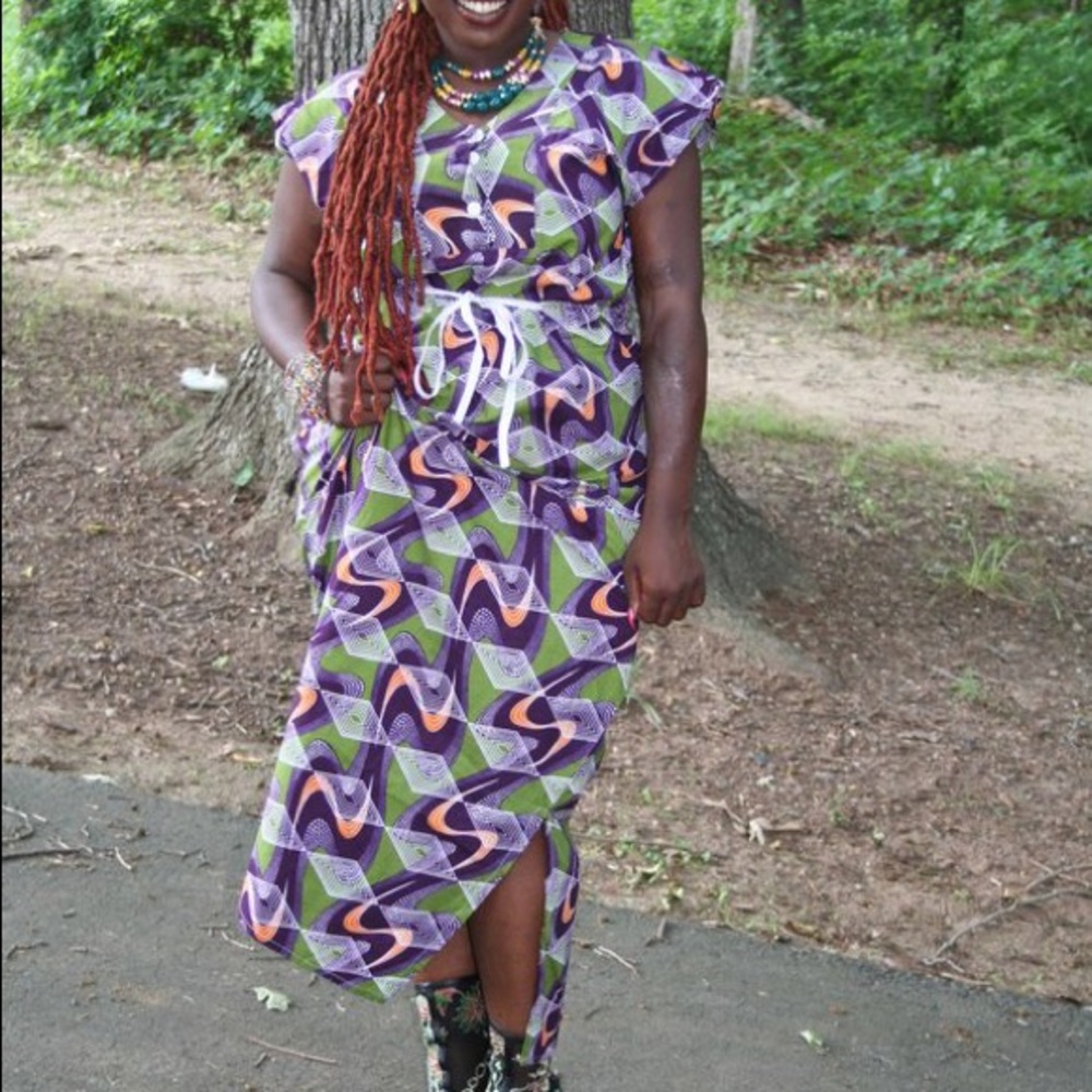 African Drawstring Dress - Picture 3 of 3